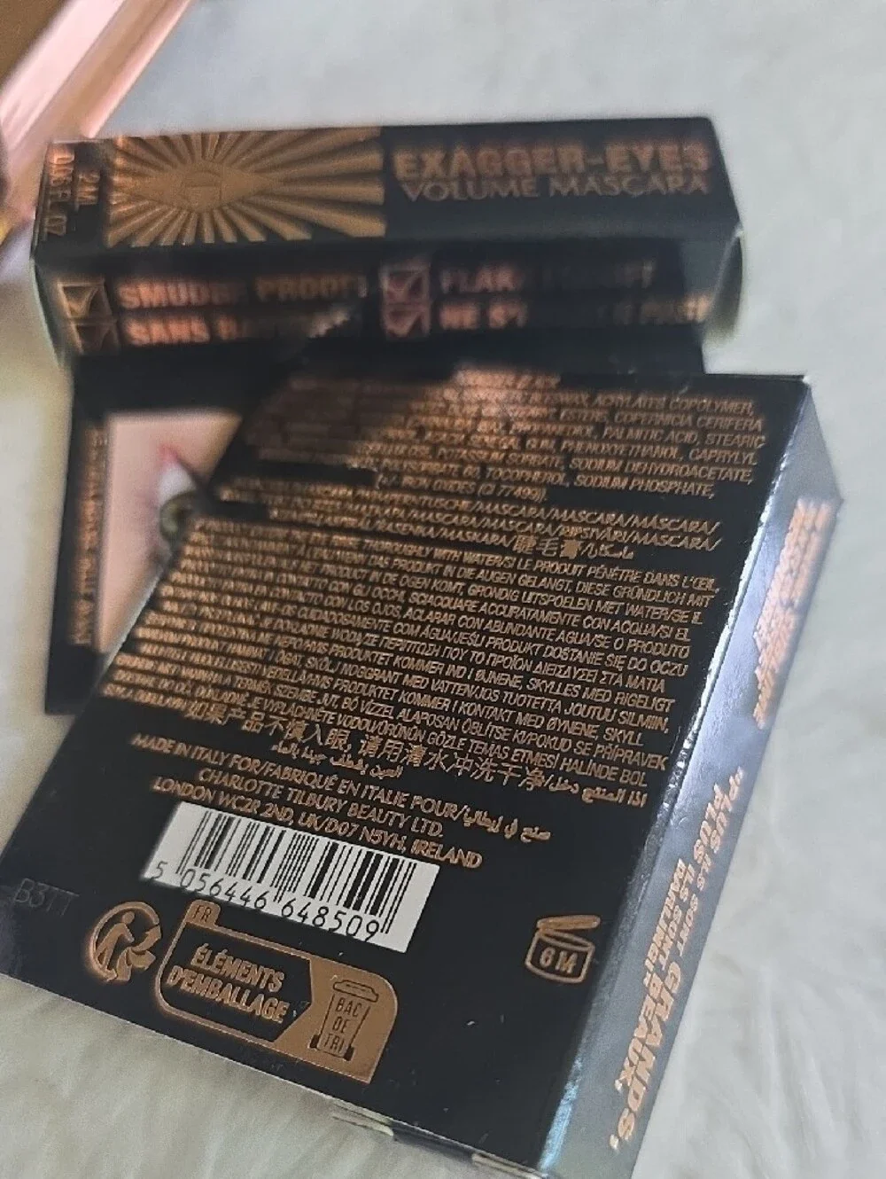 Charlotte Tilbury Exagger-Eyes Volume Mascara in Black and Gold- 2 Pieces